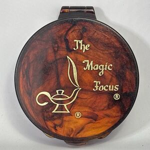 The Magic Focus Magnifying Mirror Compact Purse Tortoise 70s Vintage USA EUC